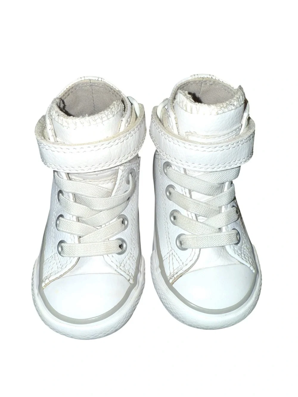 Converse Unisex Brea Toddler White High-Top Sneakers with Strap, Chuck taylor